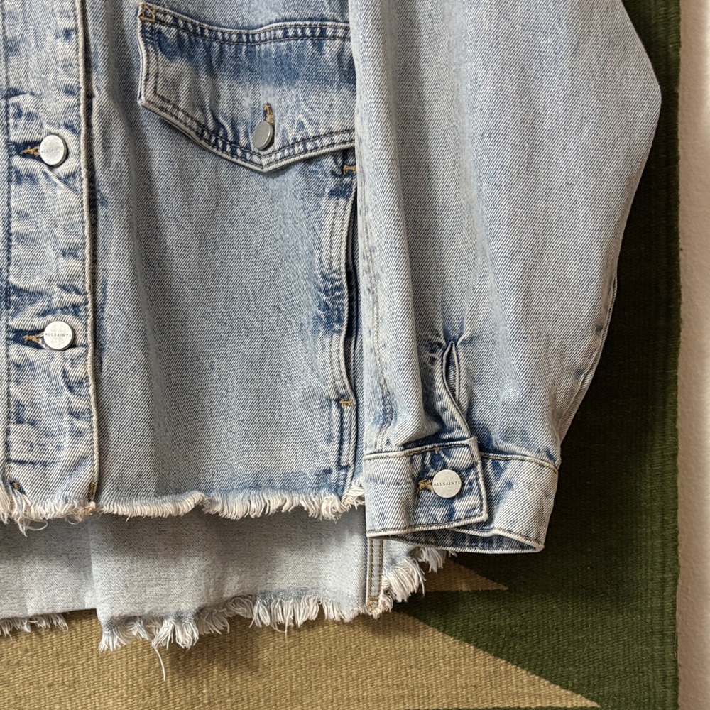 AllSaints Light Wash Denim Jean Jacket - Picture 4 of 12